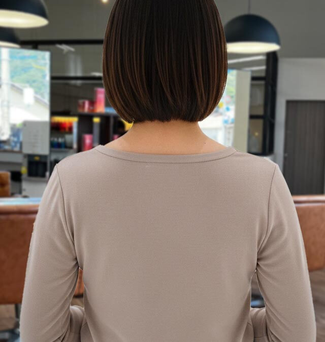 大人ワンレン内巻きボブ